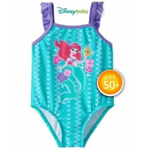 Little Mermaid Ariel Swimsuit Girls Size 0-3 Months One Piece Disney UPF 50+ NEW
